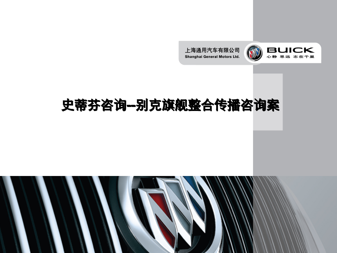 別克旗艦車(chē)型整合傳播咨詢策劃案